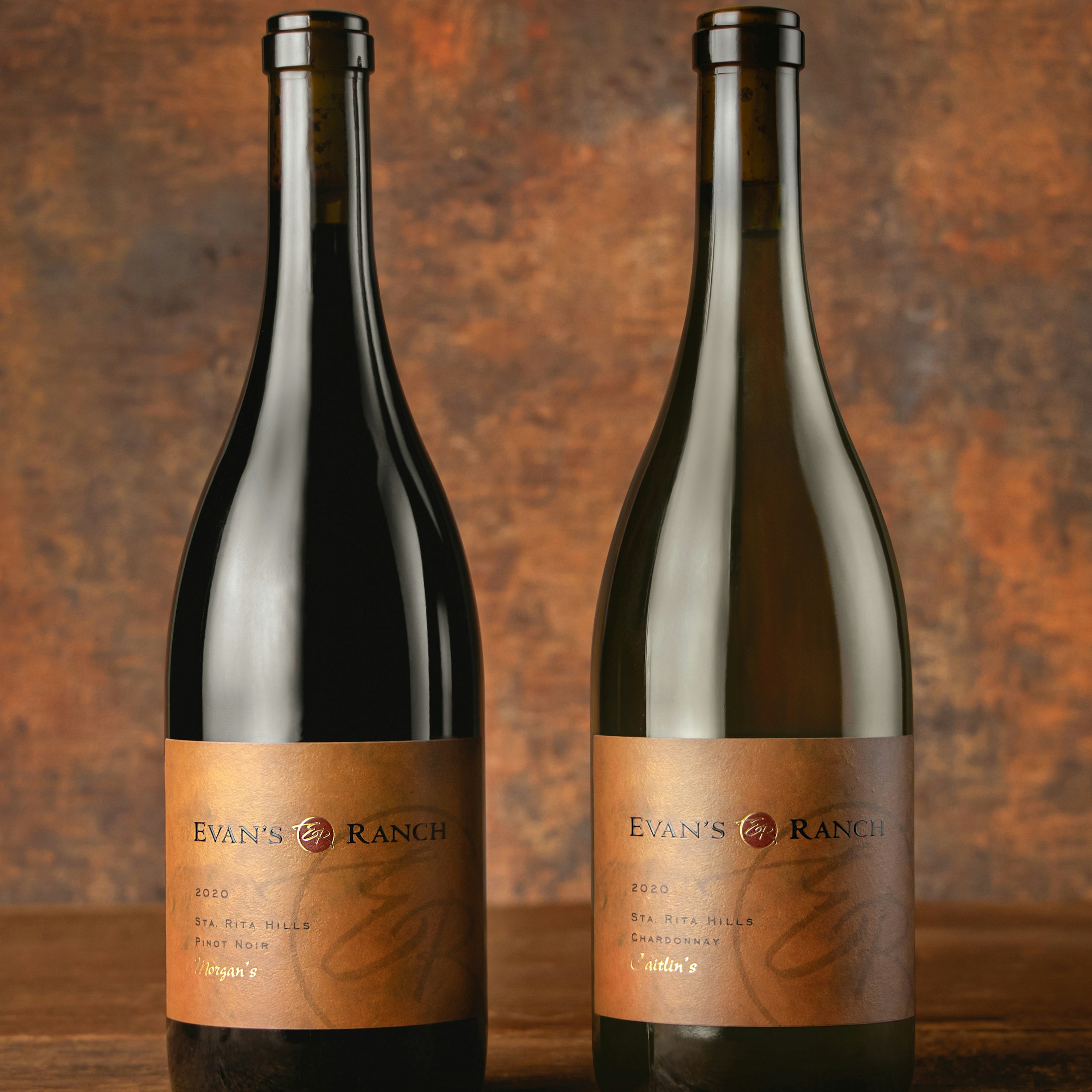 Evan's Ranch Wine Club Pinot Noir and Chardonnay bottle