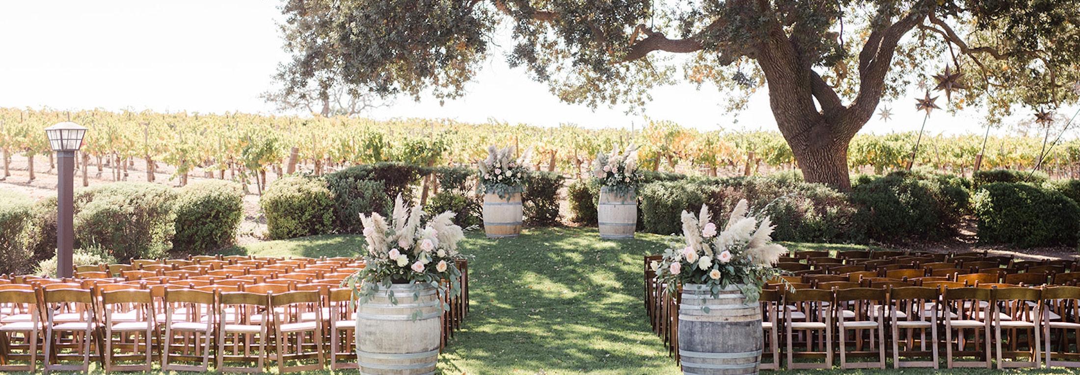 Wedding set up at Gainey Vineyards