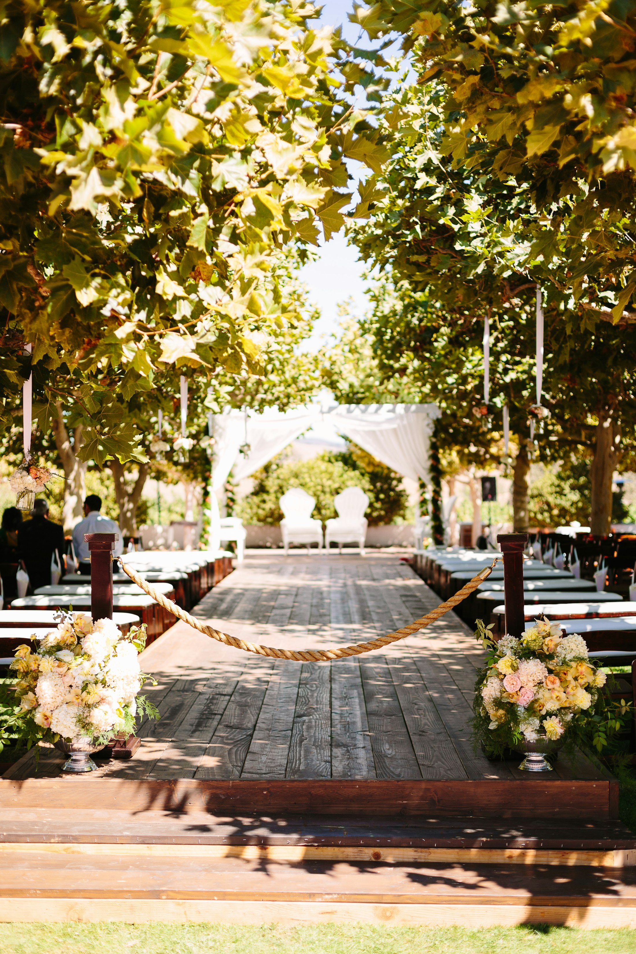 Thick rope across the aisle